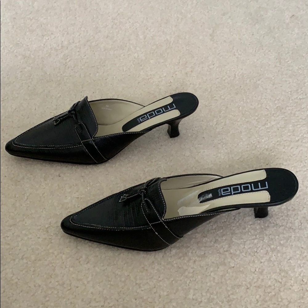 Moda Spana Slip on Black Heels - Picture 6 of 8